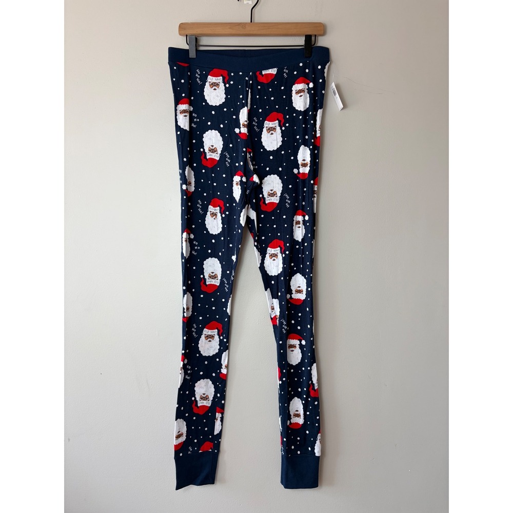NWT Old Navy Black Santa Christmas Pajama Leggings‎ Navy Blue L Tall 483776-02-1